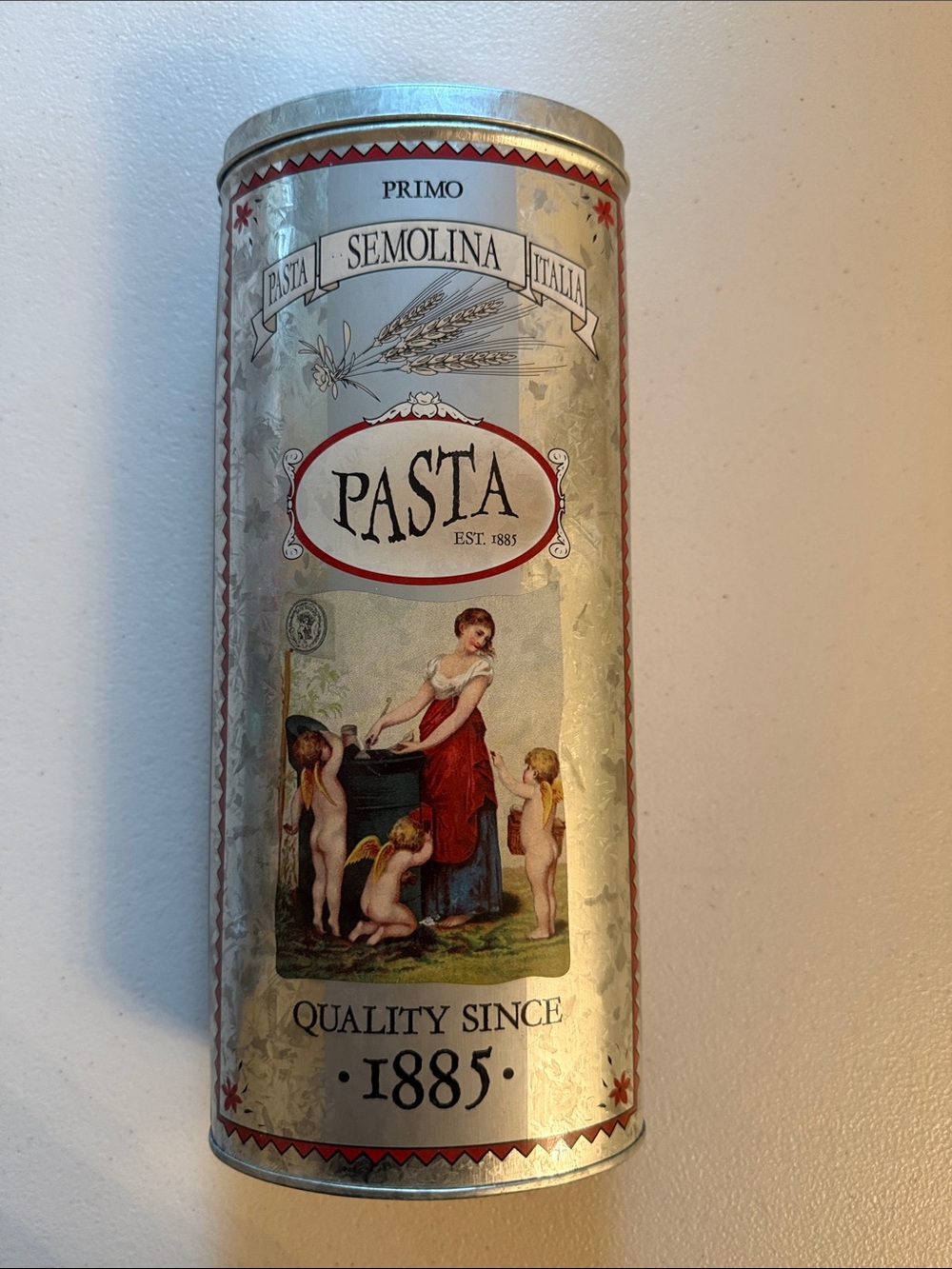 Primo Vintage Semolina Pasta Storage Canister - Silver - Picture 1 of 12